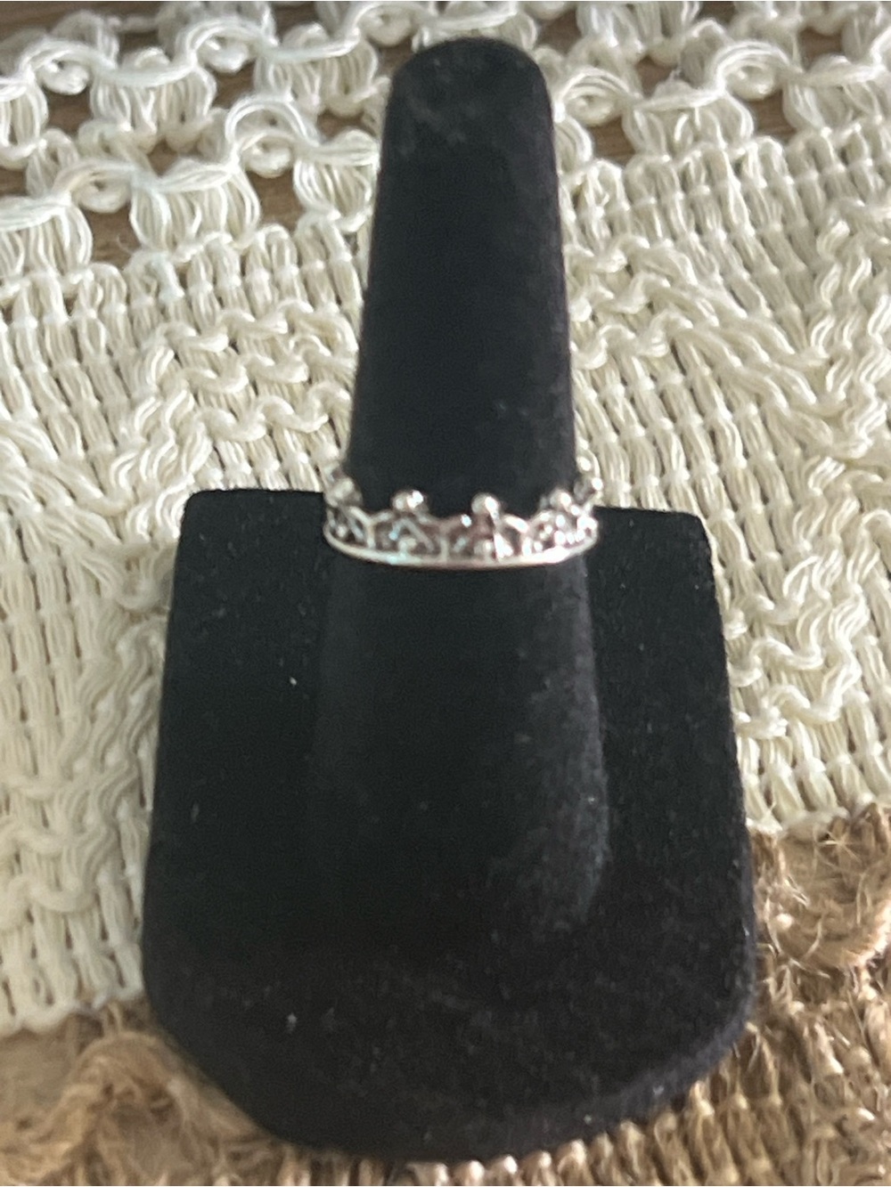 Fashion Crown Band Ring - Women's Silver Tone Jewelry size 5 30p4